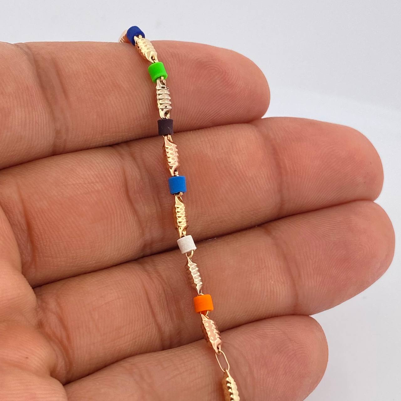 Tobillera Barril 3.15gr / 24.5cm / Tres Oros  18K $