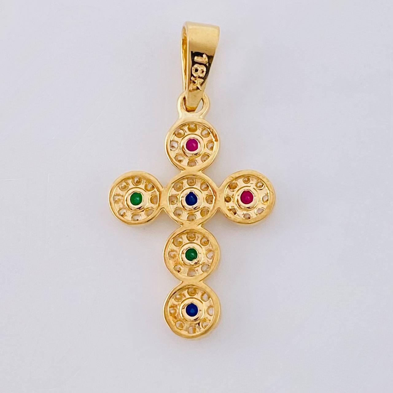 Dije Cruz Tupida 1.5 g / 1 in Oro Amarillo 18K