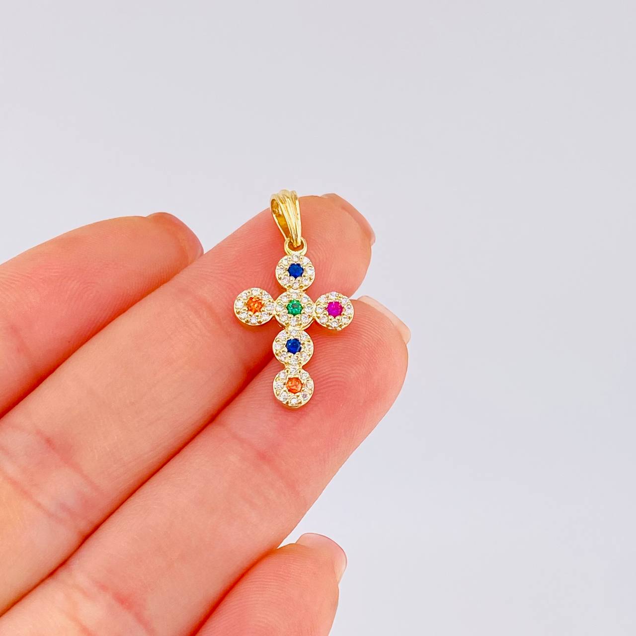 Dije Cruz Tupida 1.5 g / 1 in Oro Amarillo 18K