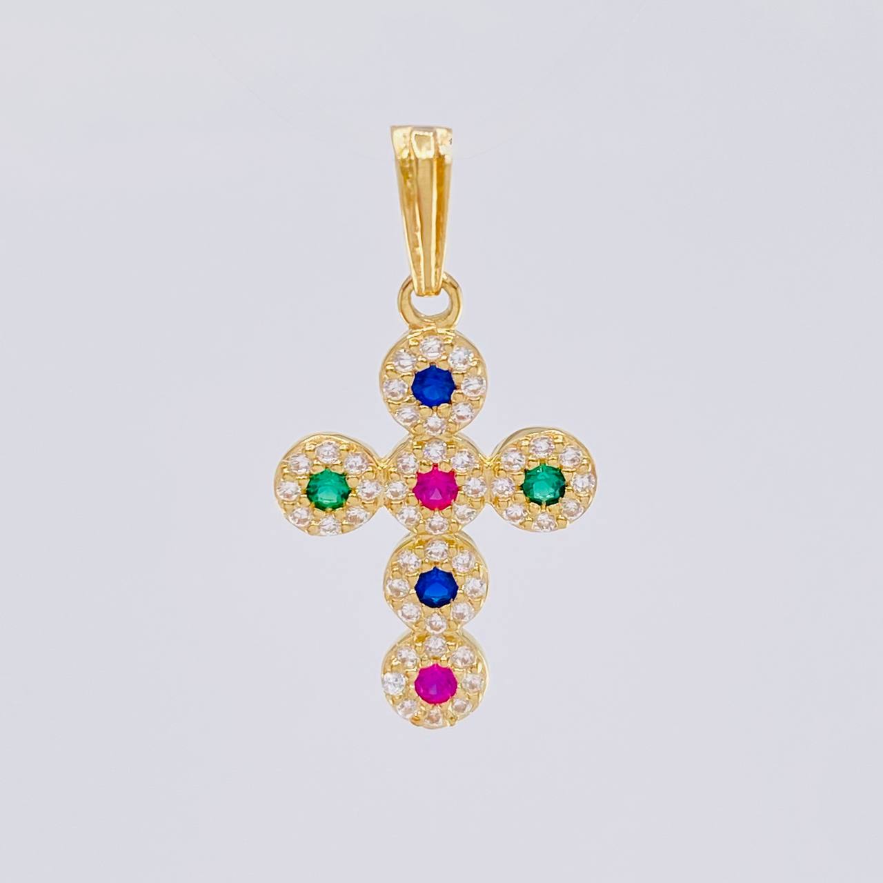 Dije Cruz Tupida 1.6 g / 1 in Oro Amarillo 18K
