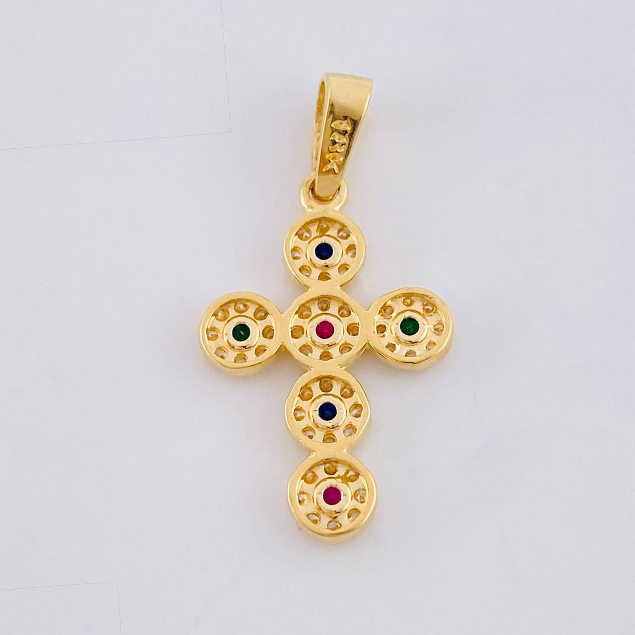 Dije Cruz Tupida 1.6 g / 1 in Oro Amarillo 18K