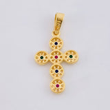 Dije Cruz Tupida 1.6 g / 1 in Oro Amarillo 18K