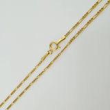 Set Cadena y Dije Figaro + San Benito 1.85gr / 50.3cm / 1.27mm Oro Amarillo 18K (Oferta) $