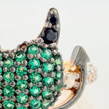 Anillo Corazon Devil 2.65gr / T7 3/4 / Dos Oros Negro Rosa 18K &