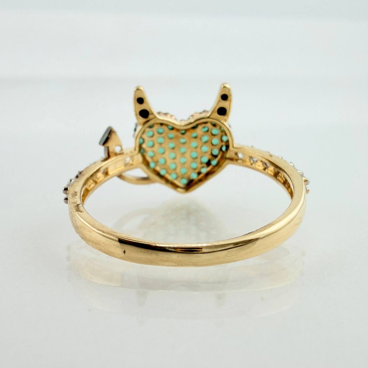 Anillo Corazon Devil 2.65gr / T7 3/4 / Tres Oros 18K %