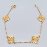 Pulso Aro Seguido Trebol 3.85gr / 19cm / Oro Amarillo 18K &