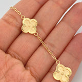 Pulso Aro Seguido Trebol 3.85gr / 19cm / Oro Amarillo 18K &