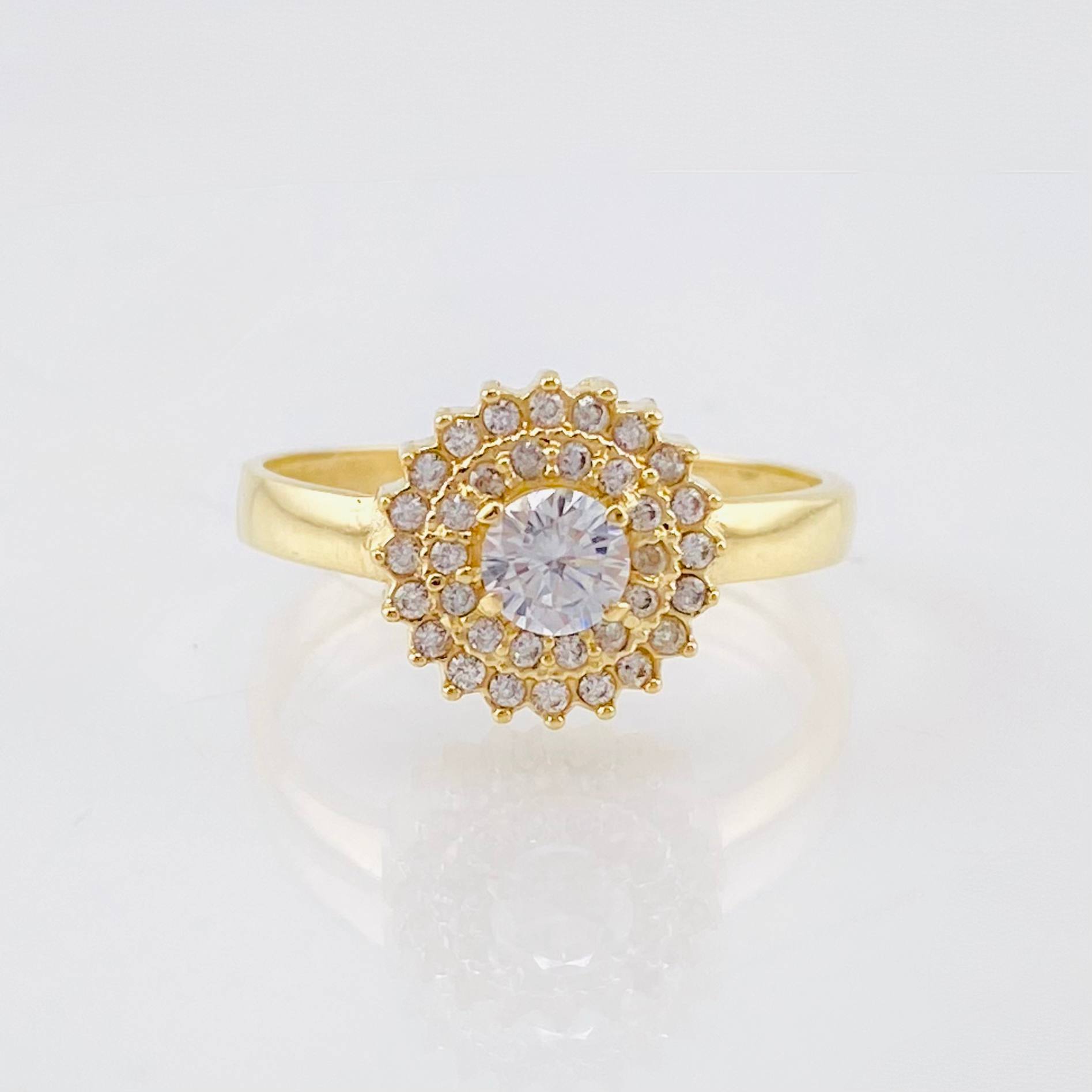 Anillo Halo Tupido 2.95gr / T6 1/4 / Oro Amarillo 18K