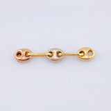 Herraje Retazo GC 3 Eslabones 0.25gr / 2cm / 3.4mm Tres Oros 18K