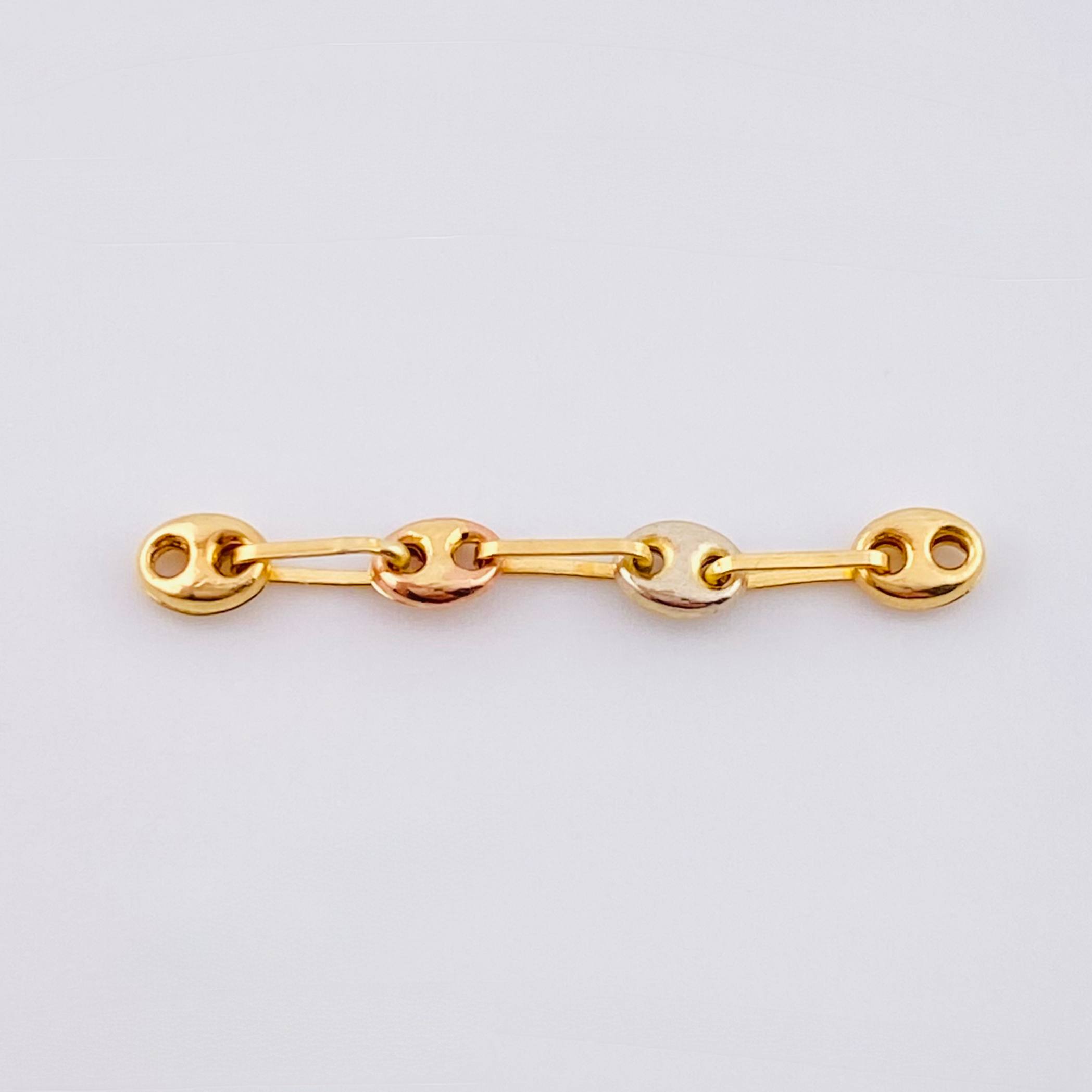 Herraje Retazo GC 4 Eslabones 0.3gr / 2.8cm / 3.4mm Tres Oros 18K
