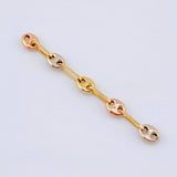 Herraje Retazo GC 5 Eslabones 0.3gr / 3.3cm / 3.4mm Tres Oros 18K *