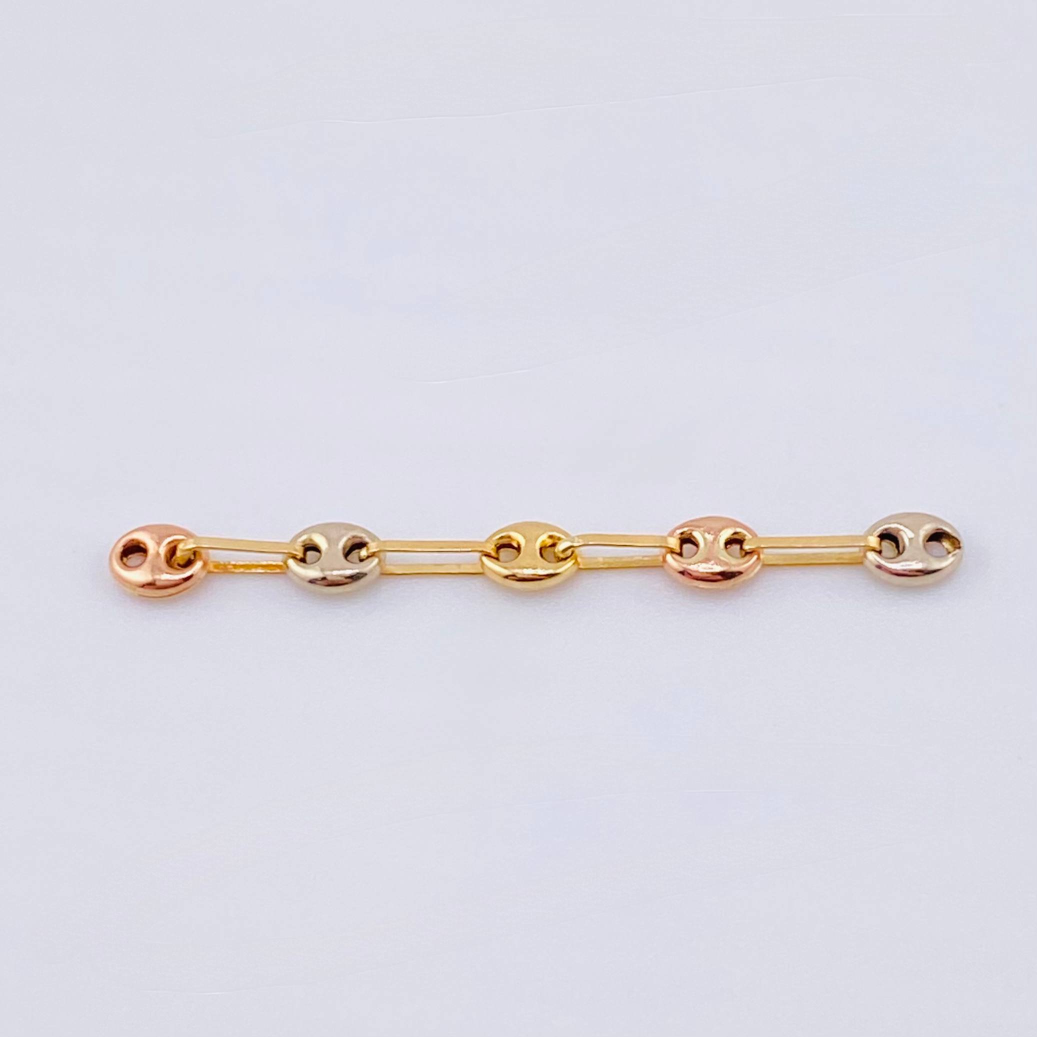 Herraje Retazo GC 5 Eslabones 0.3gr / 3.3cm / 3.4mm Tres Oros 18K *