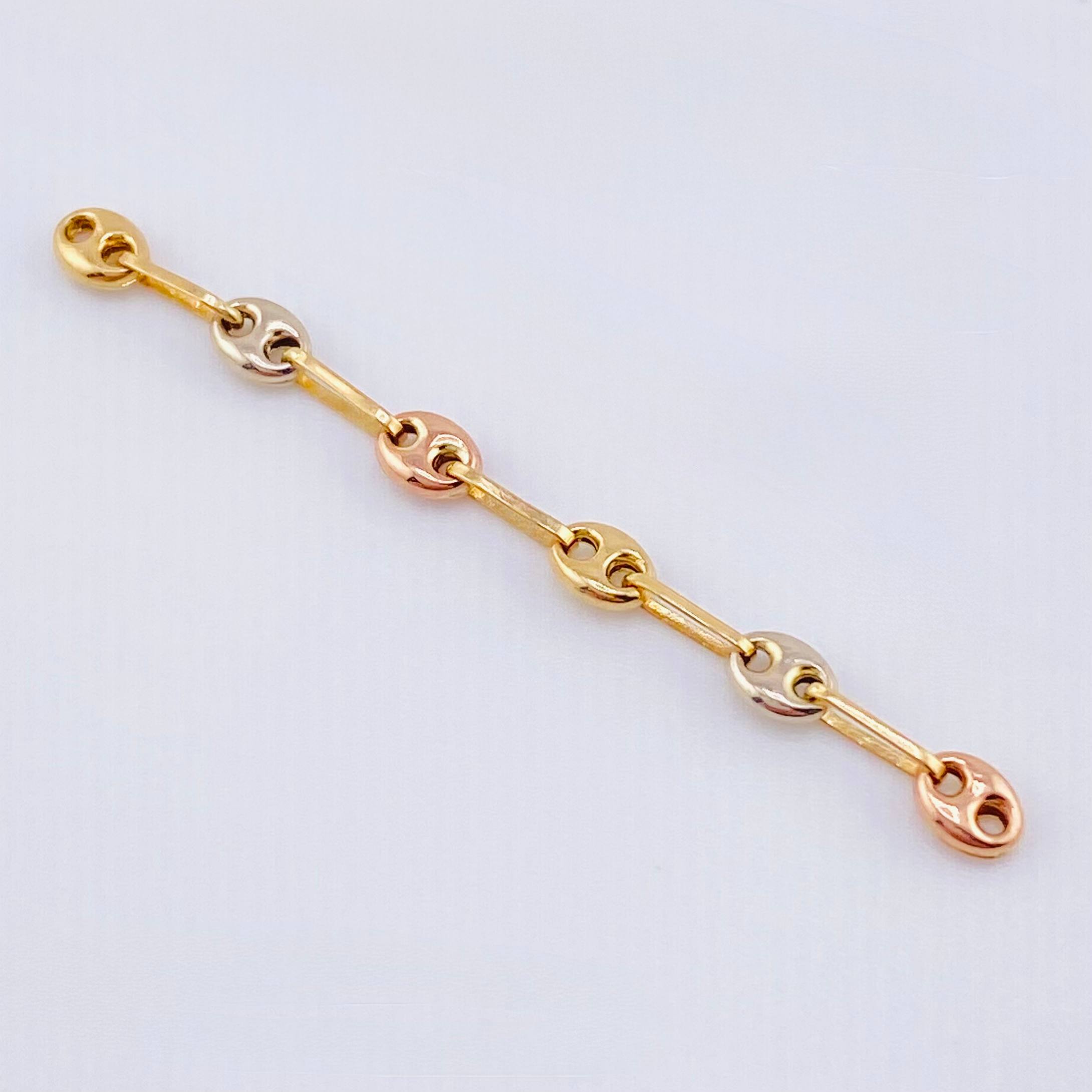Herraje Retazo GC 6 Eslabones 0.35gr / 4cm / 3.45mm Tres Oros 18K