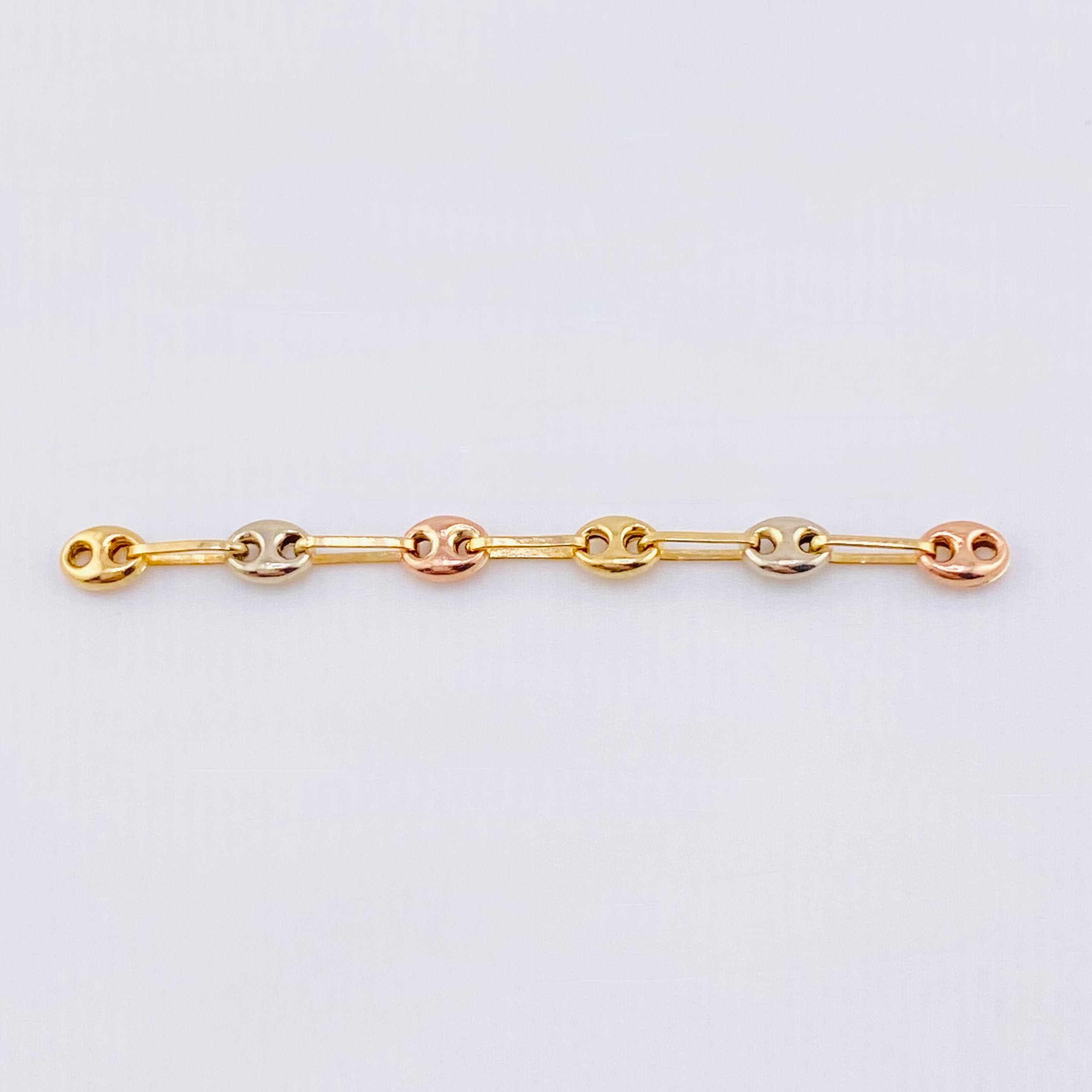 Herraje Retazo GC 6 Eslabones 0.35gr / 3.9cm / 3.35mm Tres Oros 18K