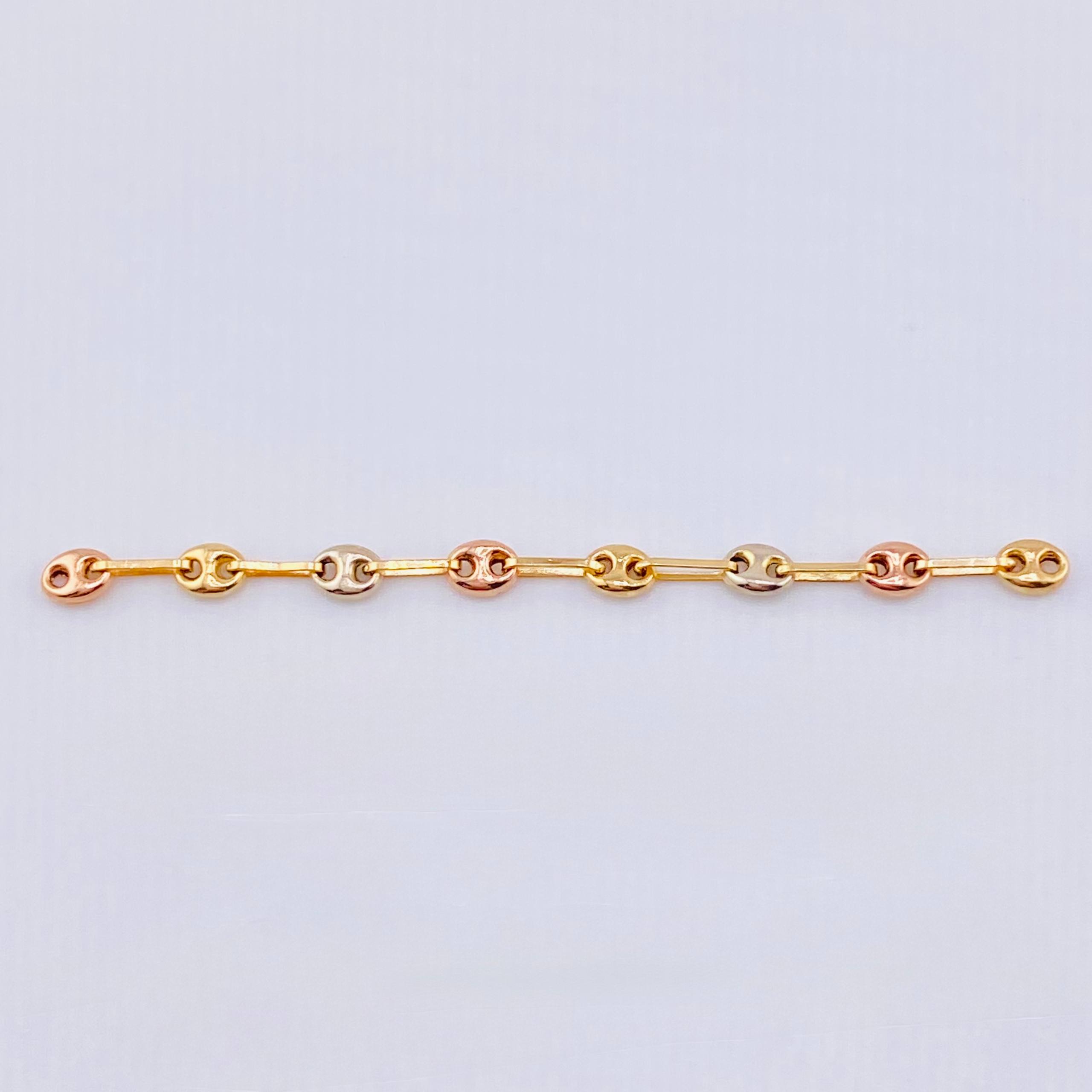Herraje Retazo GC 8 Eslabones 0.65gr / 6.3cm / 3.4mm Tres Oros 18K