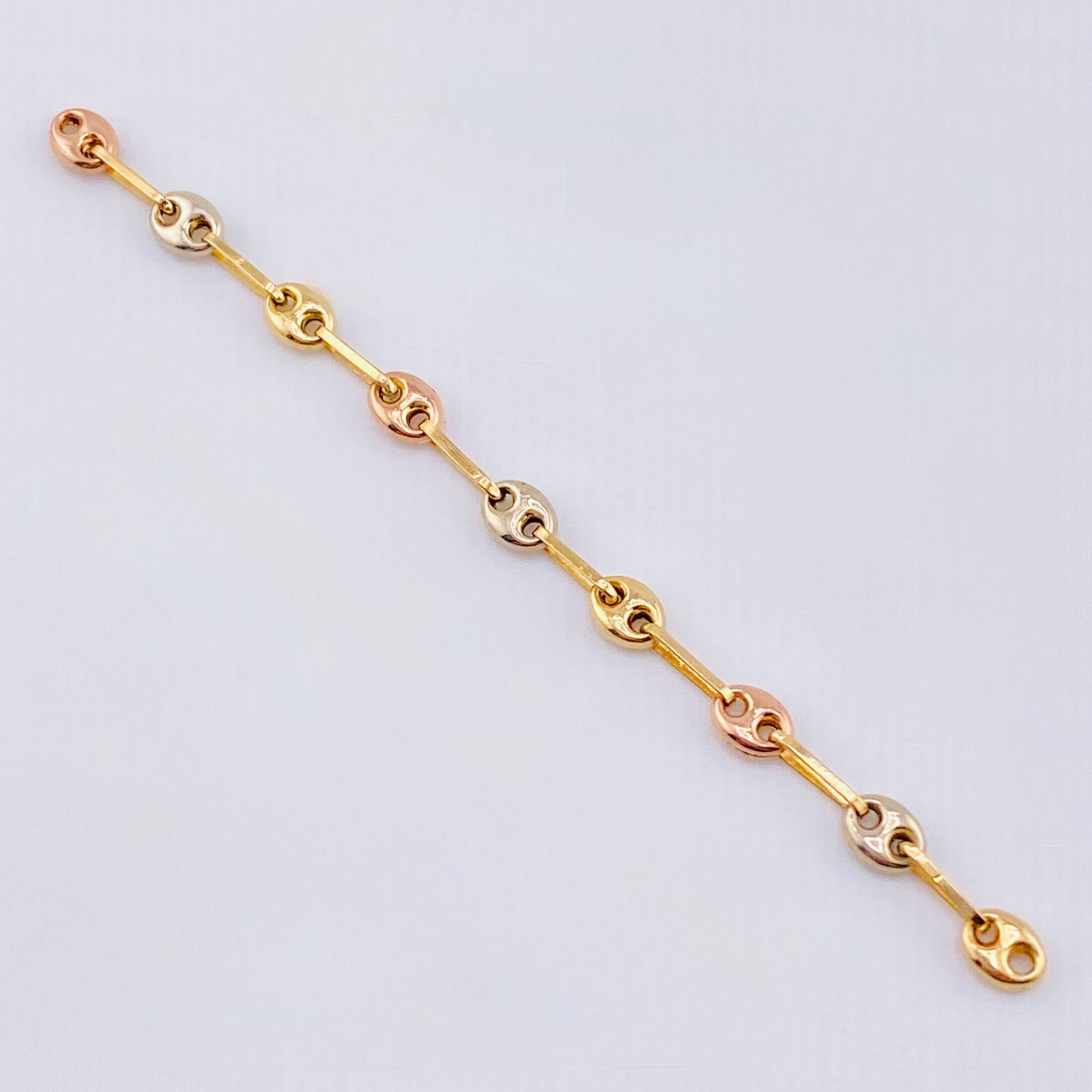 Herraje Retazo GC 9 Eslabones 0.7gr / 7cm / 3.4mm Tres Oros 18K