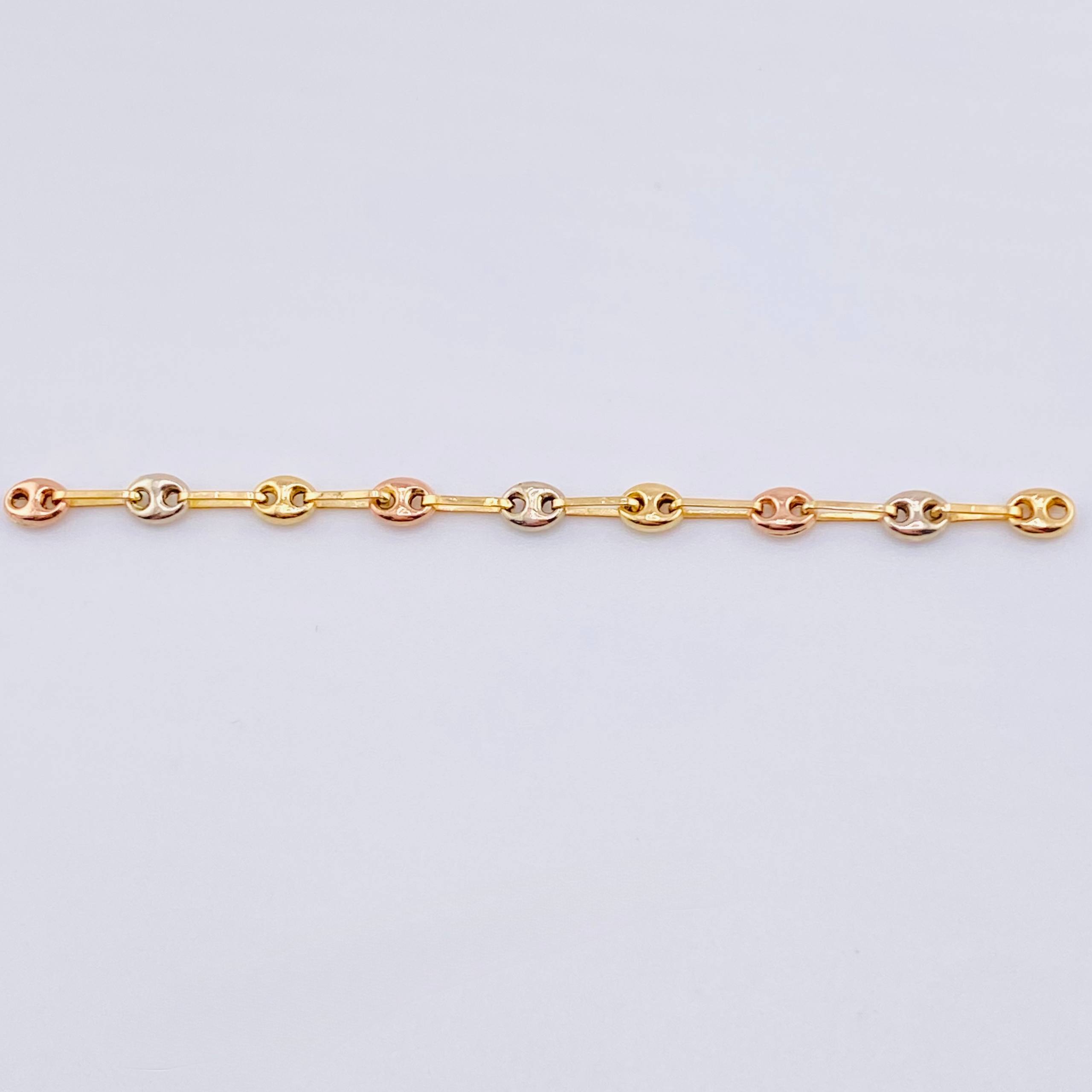 Herraje Retazo GC 9 Eslabones 0.7gr / 7cm / 3.4mm Tres Oros 18K