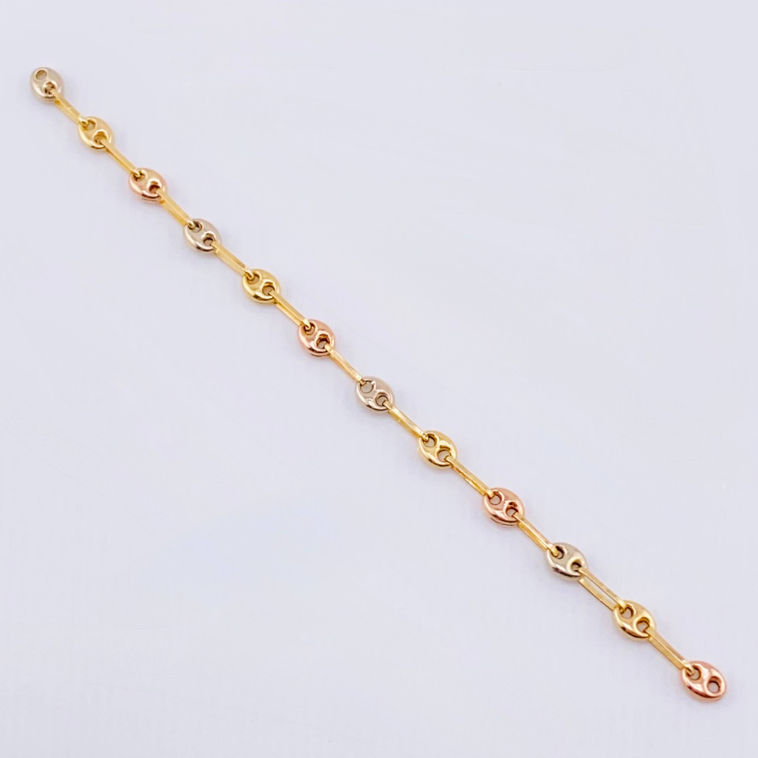 Herraje Retazo GC 12 Eslabones 0.95gr / 9.5cm / 3.4mm Tres Oros 18K