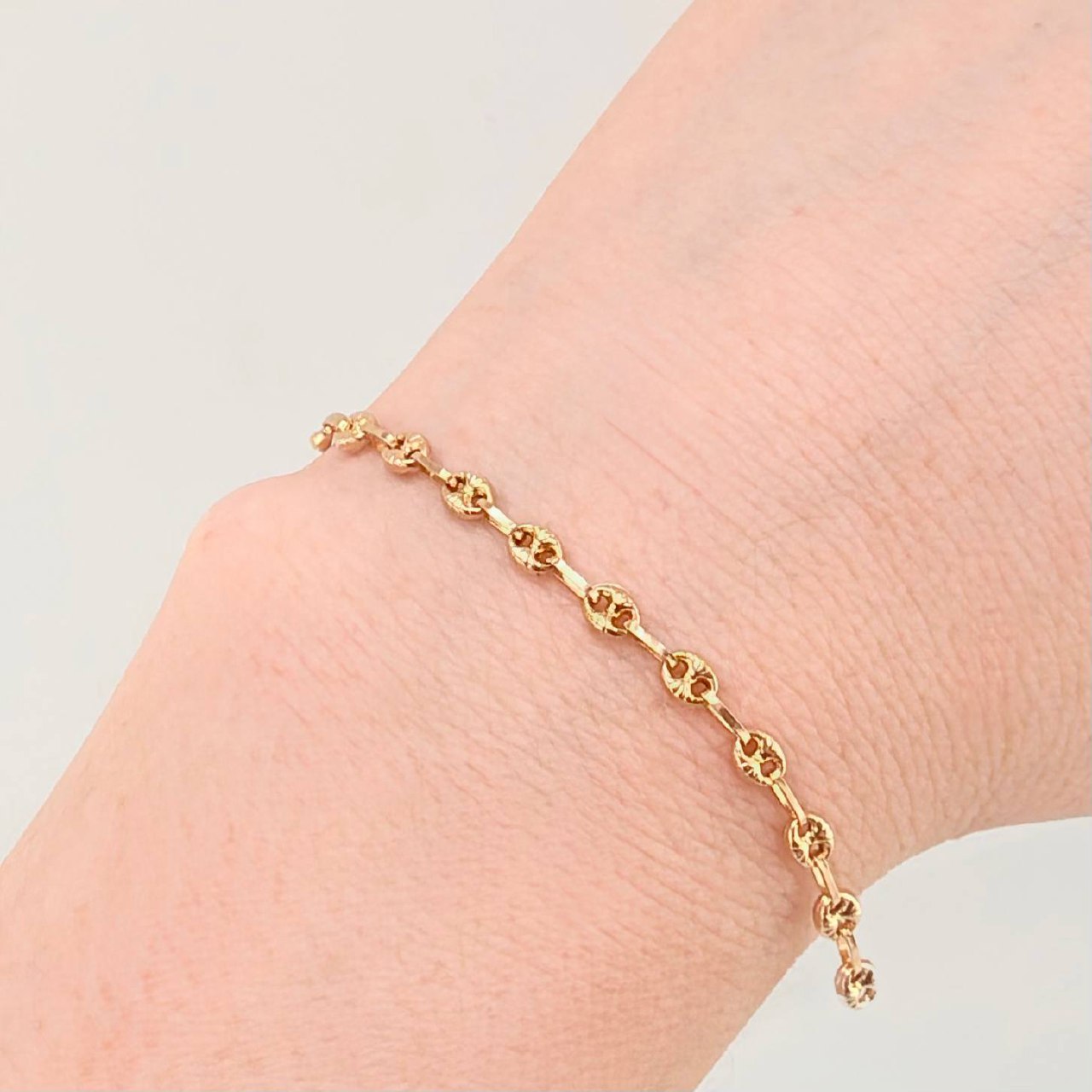 Herraje Retazo GC 12 Eslabones 1gr / 7.8cm / 3.4mm Oro Amarillo 18K