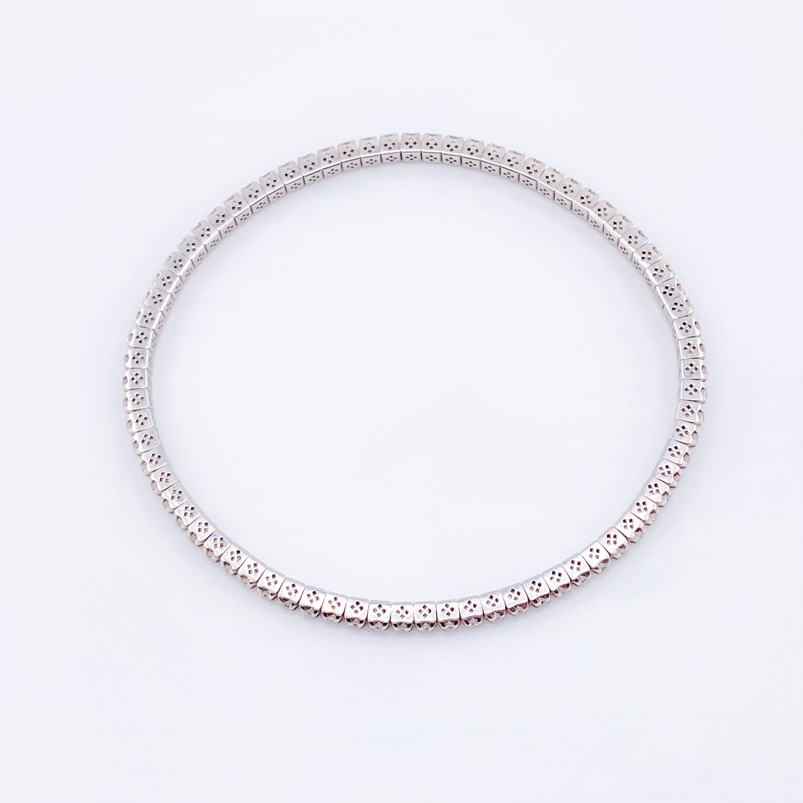 Pulso Tennis Diamantes 1 Qts 7.35gr / 18cm / 2.4mm Oro Blanco +4 18K *