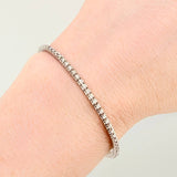 Pulso Tennis Diamantes 1 Qts 7.35gr / 18cm / 2.4mm Oro Blanco +4 18K *