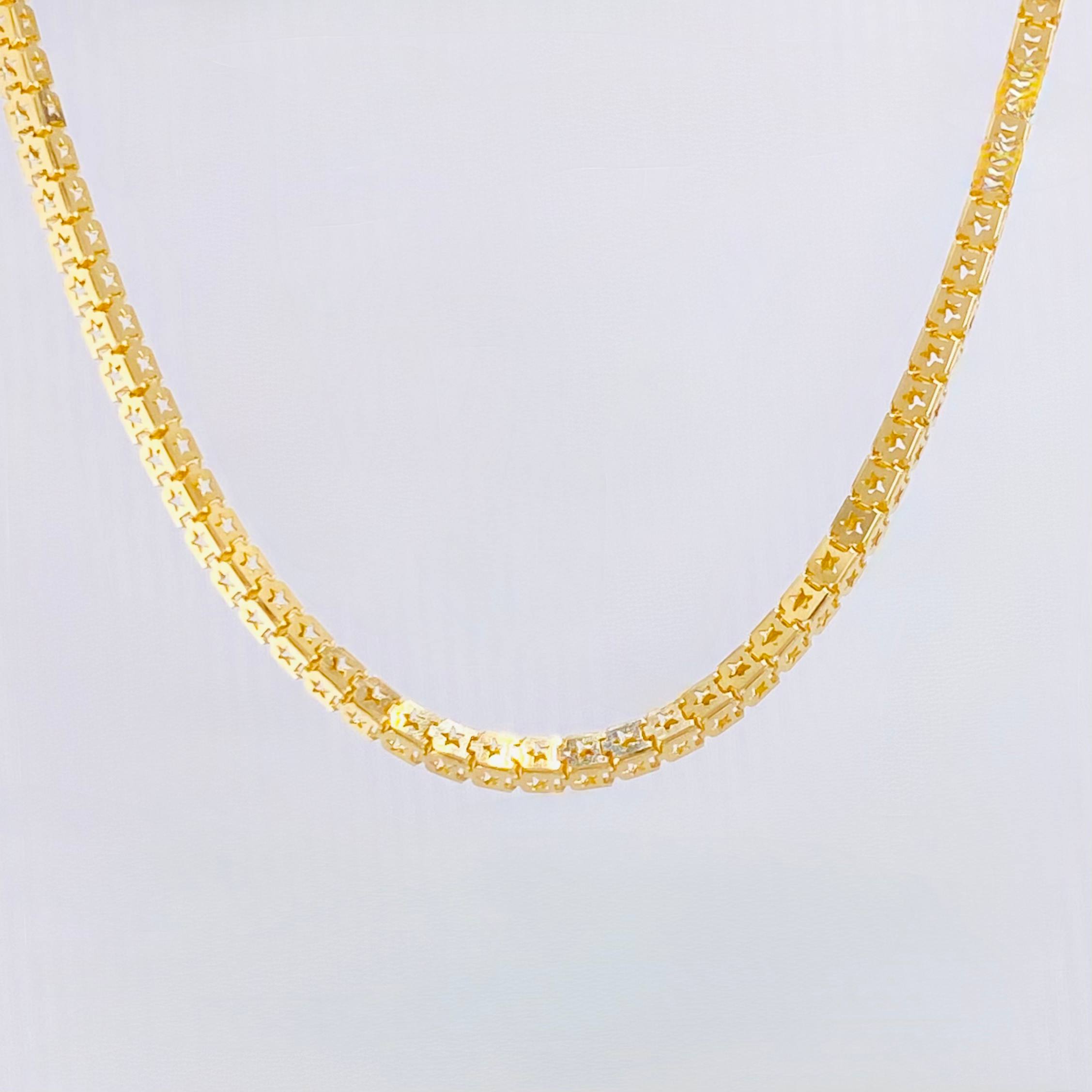 Cadena Veneciana Estrellada 7.35gr / 45cm / 2mm Oro Amarillo +3 18K ©