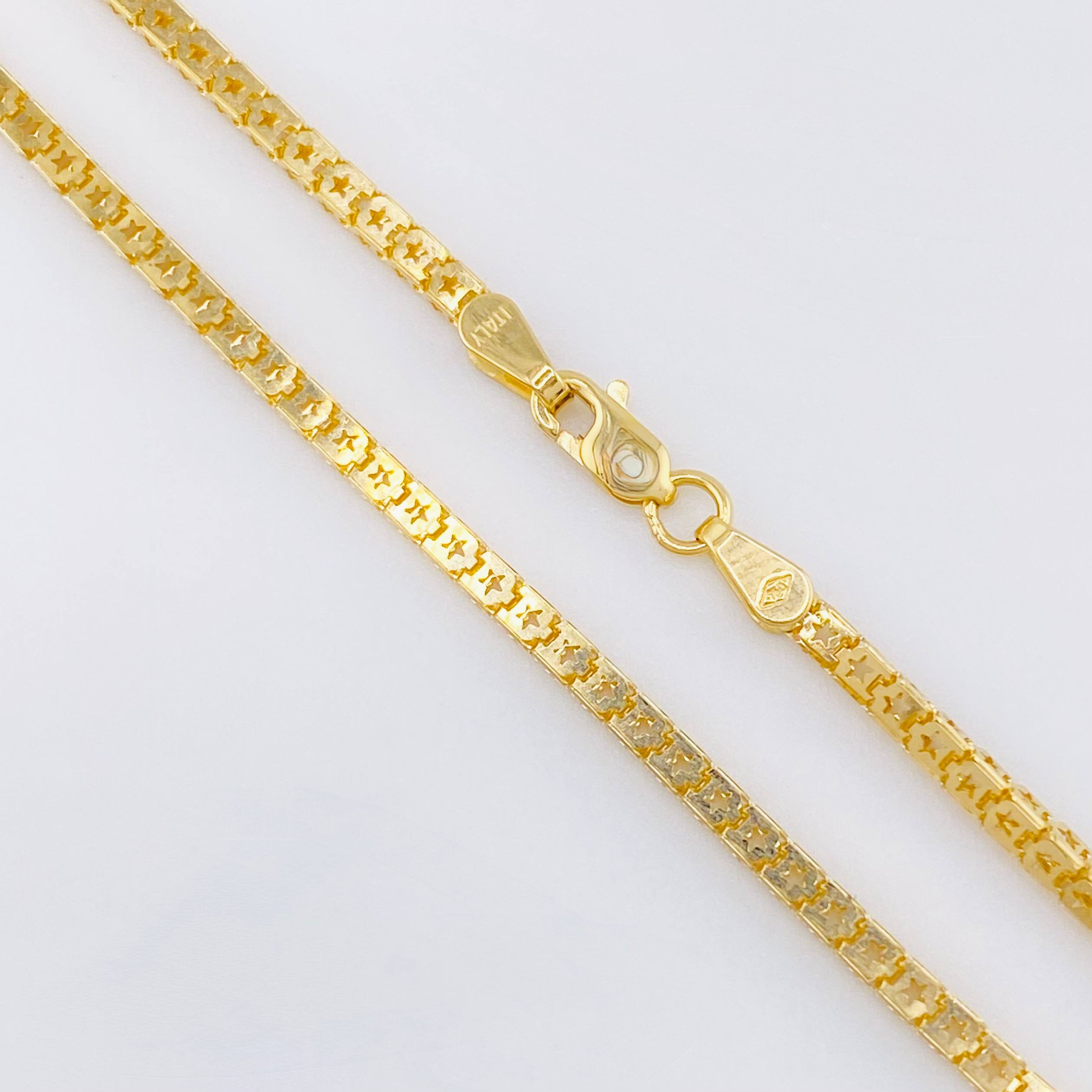 Cadena Veneciana Estrellada 7.3gr / 45cm / 2mm Oro Amarillo +3 18K *