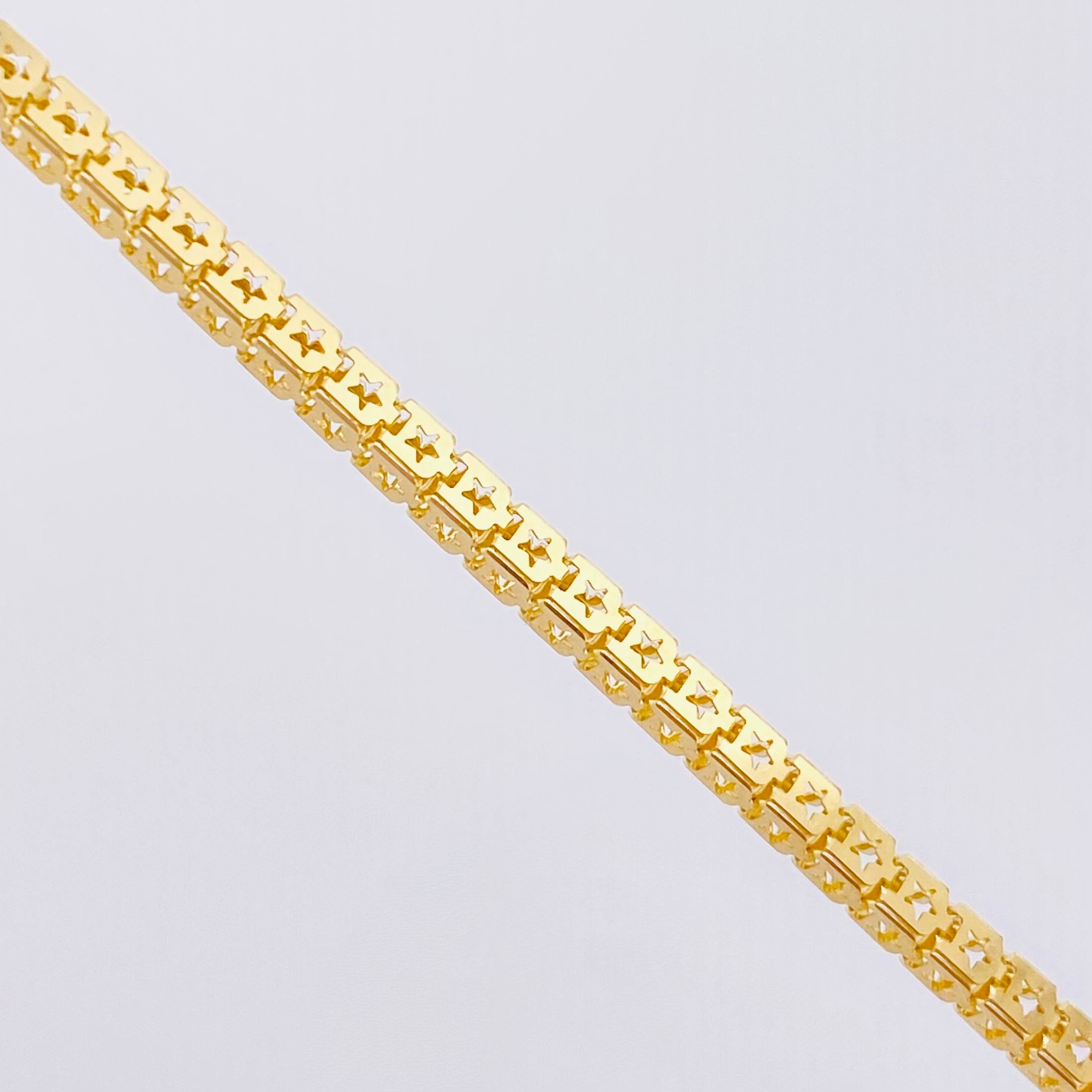 Cadena Veneciana Estrellada 7.3gr / 45cm / 2mm Oro Amarillo +3 18K *