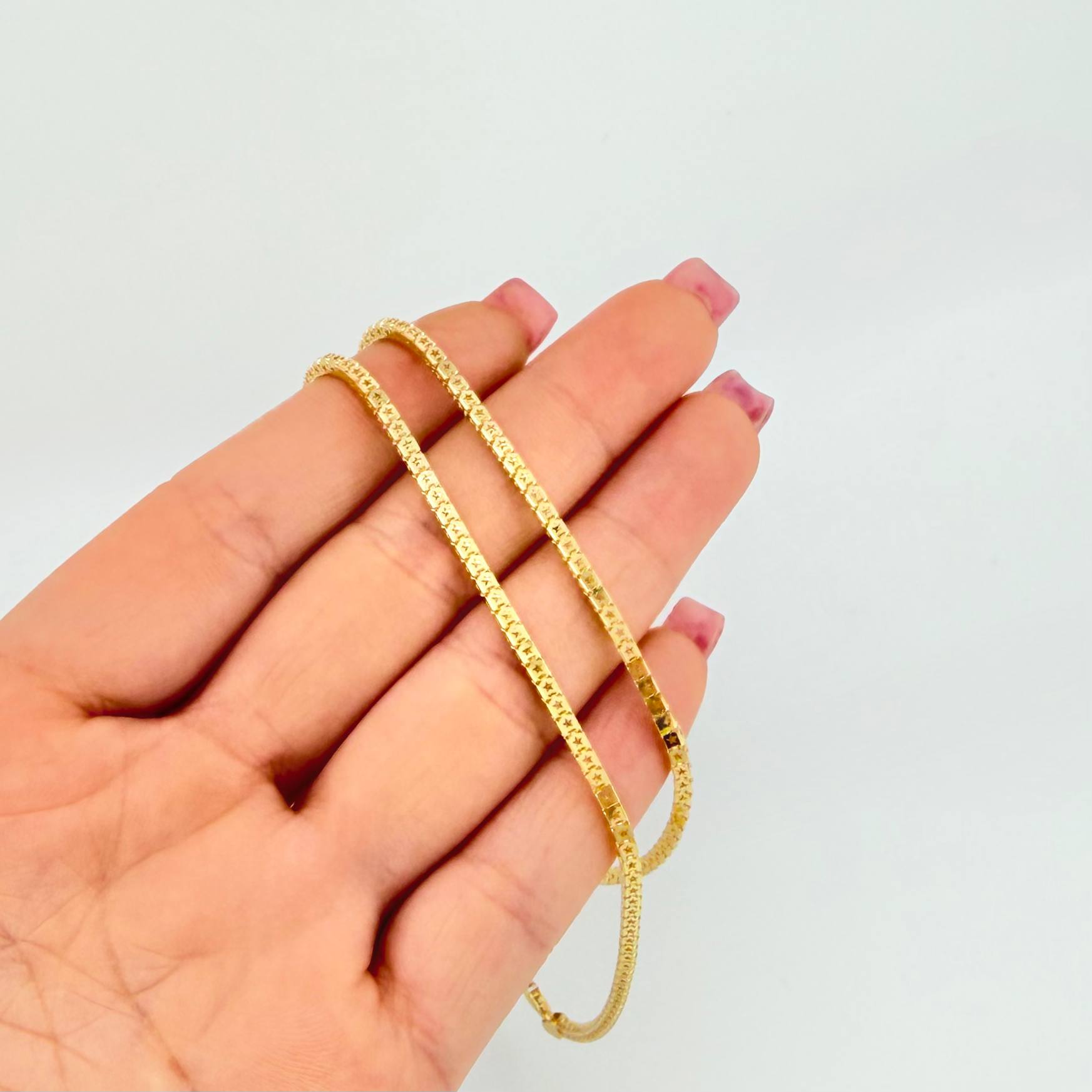 Cadena Veneciana Estrellada 7.3gr / 45cm / 2mm Oro Amarillo +3 18K *