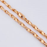 Cadena Rustica Espiga Articulada 59.25gr / 70cm / 4.6mm Dos Oros Blanco Rosa 18K