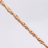Cadena Rustica Espiga Articulada 59.25gr / 70cm / 4.6mm Dos Oros Blanco Rosa 18K