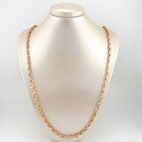 Cadena Rustica Espiga Articulada 59.25gr / 70cm / 4.6mm Dos Oros Blanco Rosa 18K