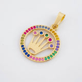 Dije Corona Arcoiris 1.65gr / 1.3cm / Oro Amarillo 18K ©