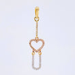 Dije Corazon Colgante Articulado 1.5gr / 4cm / Dos Oros Amarillo Rosa 18K