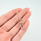 Dije Corazon Colgante Articulado 1.5gr / 4cm / Dos Oros Amarillo Rosa 18K