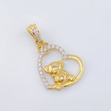 Dije Oso de Peluce 2.4gr / 2.5cm / Dos Oros Amarillo Blanco 18K ©