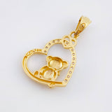 Dije Oso de Peluce 2.4gr / 2.5cm / Dos Oros Amarillo Blanco 18K ©