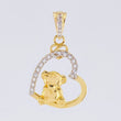 Dije Oso de Peluce 2.4gr / 2.5cm / Dos Oros Amarillo Blanco 18K ©