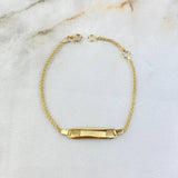 Pulso Chino 1.3gr / 13cm-15cm / 1.5mm Placa Bebe Rectangular Curva Oro Amarillo +1 ©
