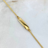 Pulso Chino 1.3gr / 13cm-15cm / 1.5mm Placa Bebe Rectangular Curva Oro Amarillo +1 ©