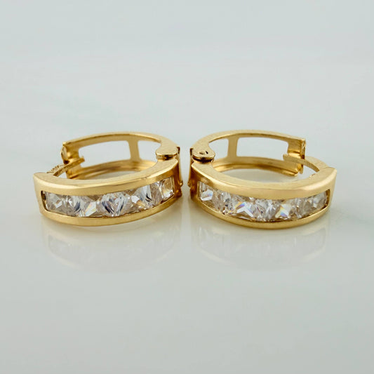 Candongas Carril 1.7 g / 1.3 cm Oro Amarillo 18K