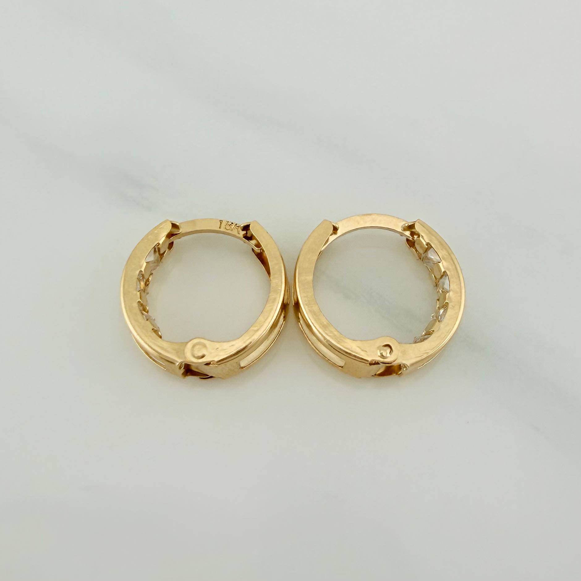 Candongas Carril 1.75 g / 1.3 cm Oro Amarillo 18K