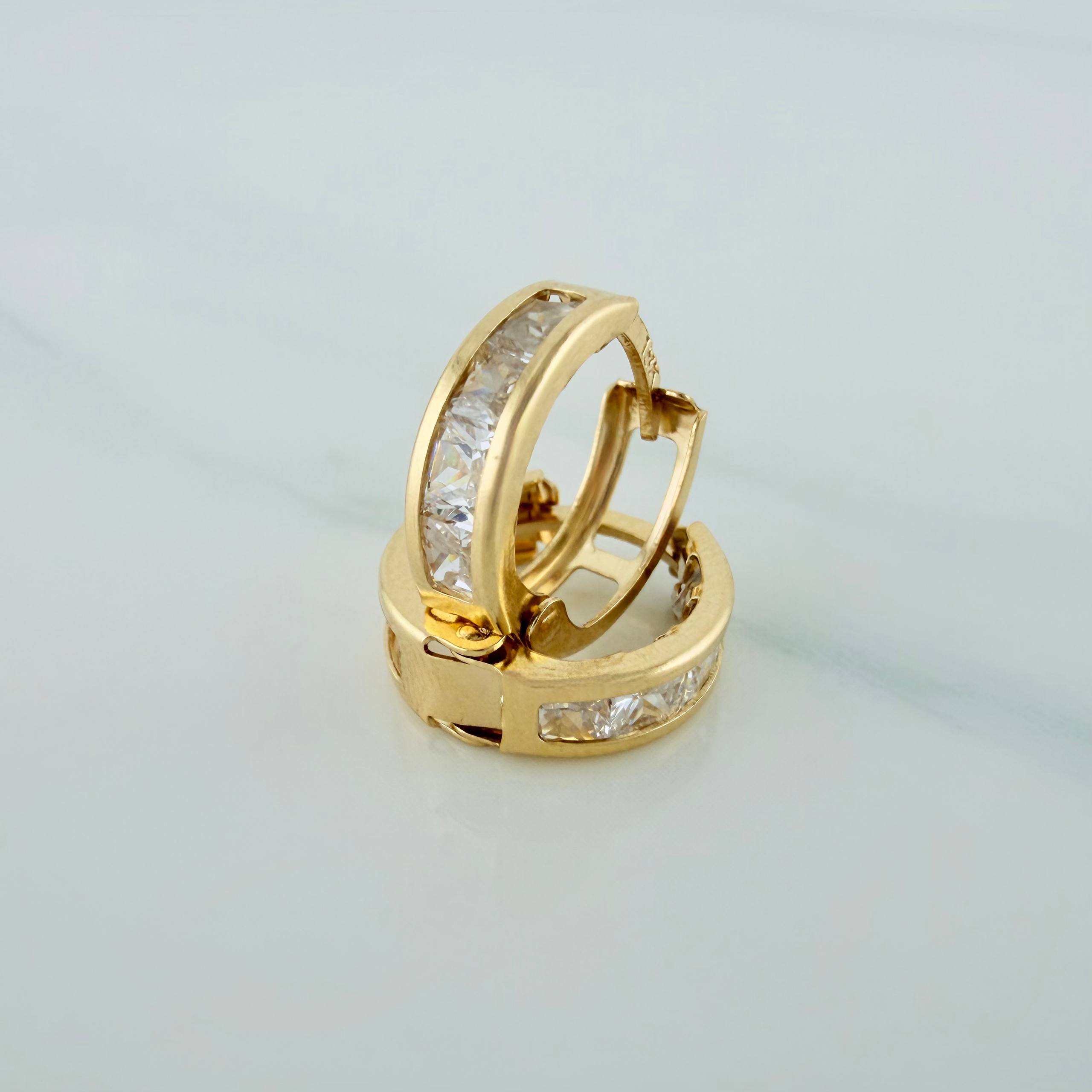 Candongas Carril 1.75 g / 1.3 cm Oro Amarillo 18K