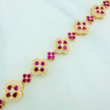 Pulso Trebol Flores 14.3 g / 16.7 cm / 9.67 mm Oro Amarillo 18K