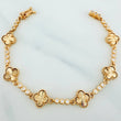 Pulso Trebol Diamantado Circulos  9.6 g / 17.1 cm / 2.57 mm Oro Amarillo 18K