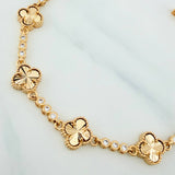 Pulso Trebol Diamantado Circulos  9.6 g / 17.1 cm / 2.57 mm Oro Amarillo 18K