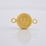 Herraje Circulo Letra W 0.6g / 1.7cm Oro Amarillo 18K
