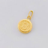 Dije Circulo Letra S 0.4g / 1.7cm Oro Amarillo 18K