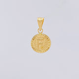 Dije Circulo Letra F 0.6g / 1.7cm Oro Amarillo 18K