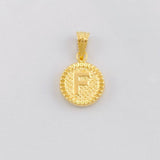 Dije Circulo Letra F 0.6g / 1.7cm Oro Amarillo 18K